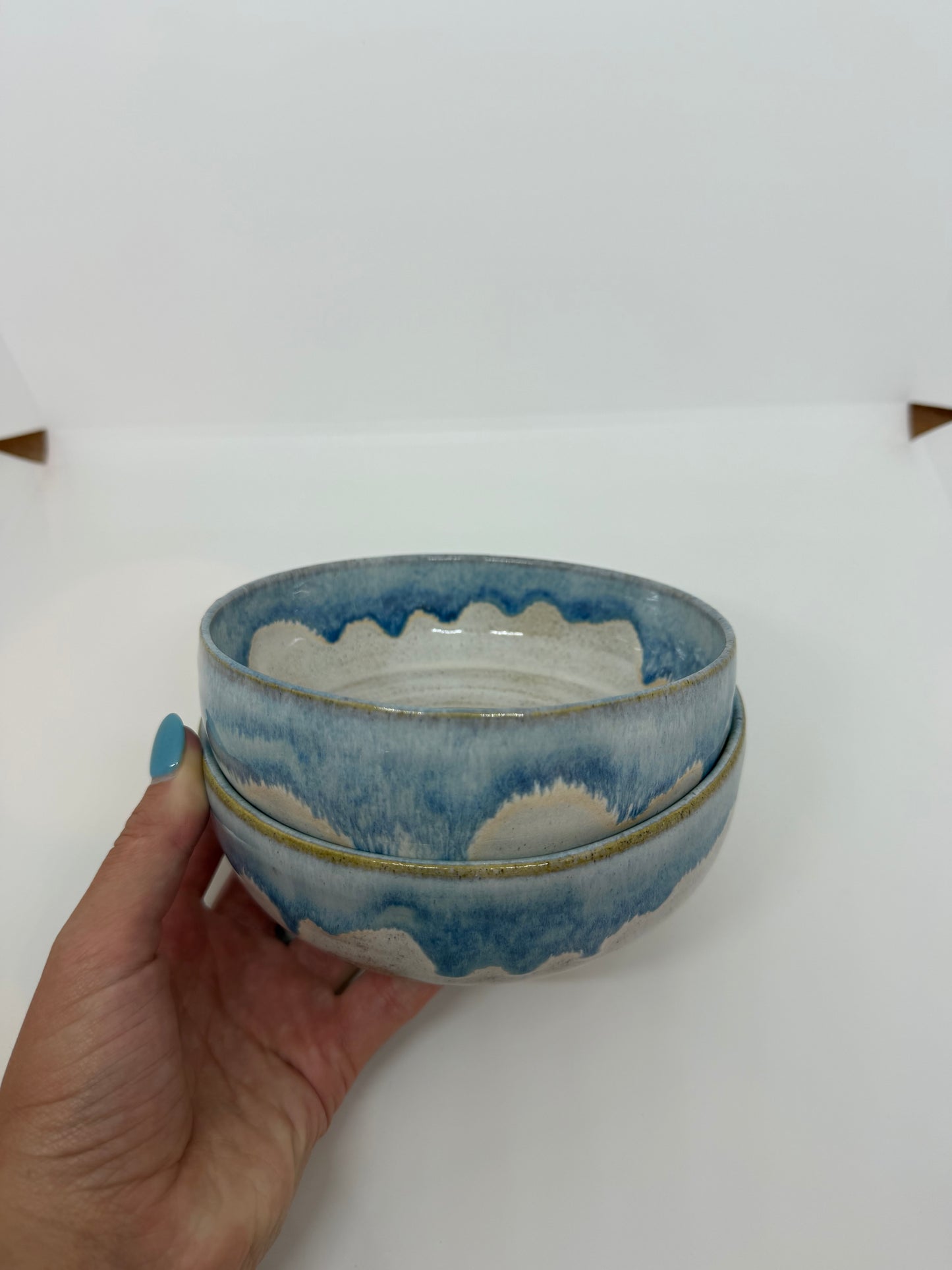 Blue Drip Bowls Set