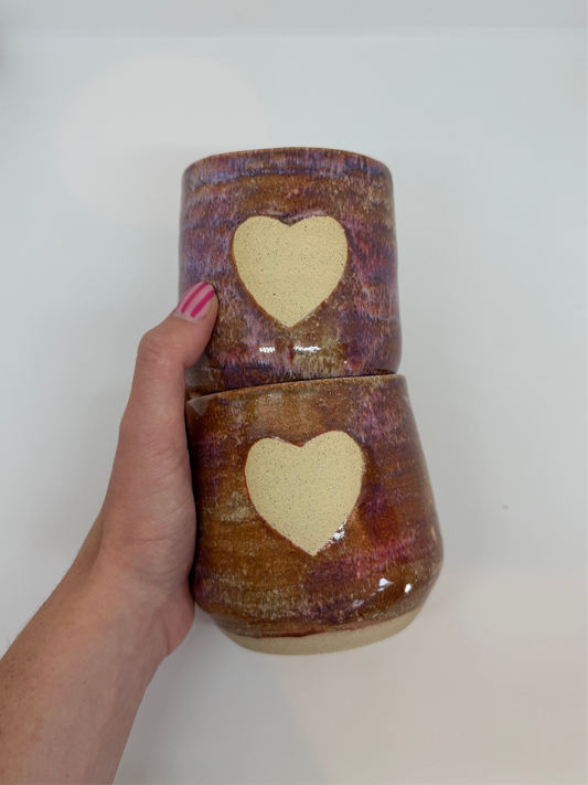 Dark Pink Heart Cup