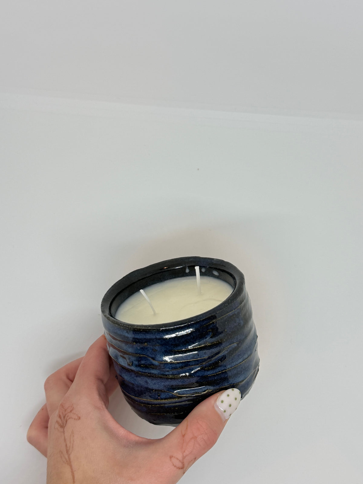 Rustic Blue Fall Candle