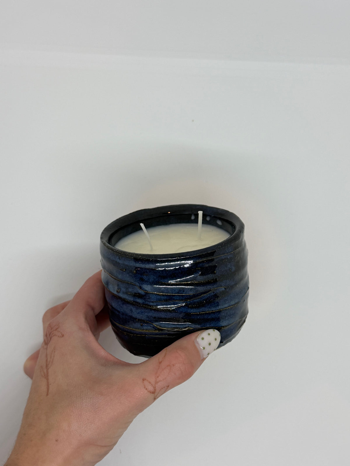 Rustic Blue Fall Candle