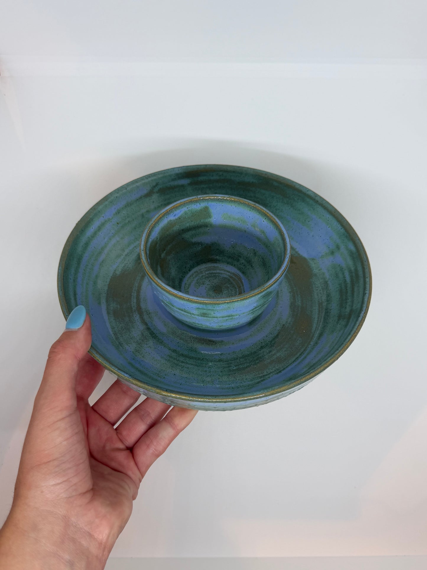 Blue Chip and Dip Bowl