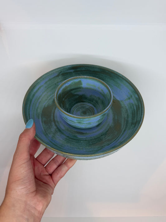 Blue Chip and Dip Bowl