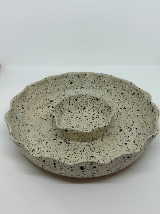 Speckled Chip and Dip Bowl